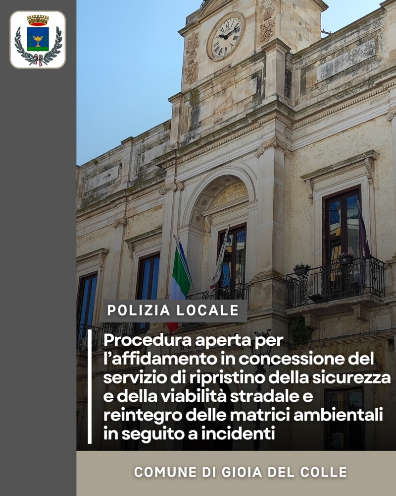 img title Procedura aperta per l’affidamento in concessione del servizio di ripristino della sicurezza e della viabilità stradale e reintegro delle matrici ambientali in seguito a incidenti