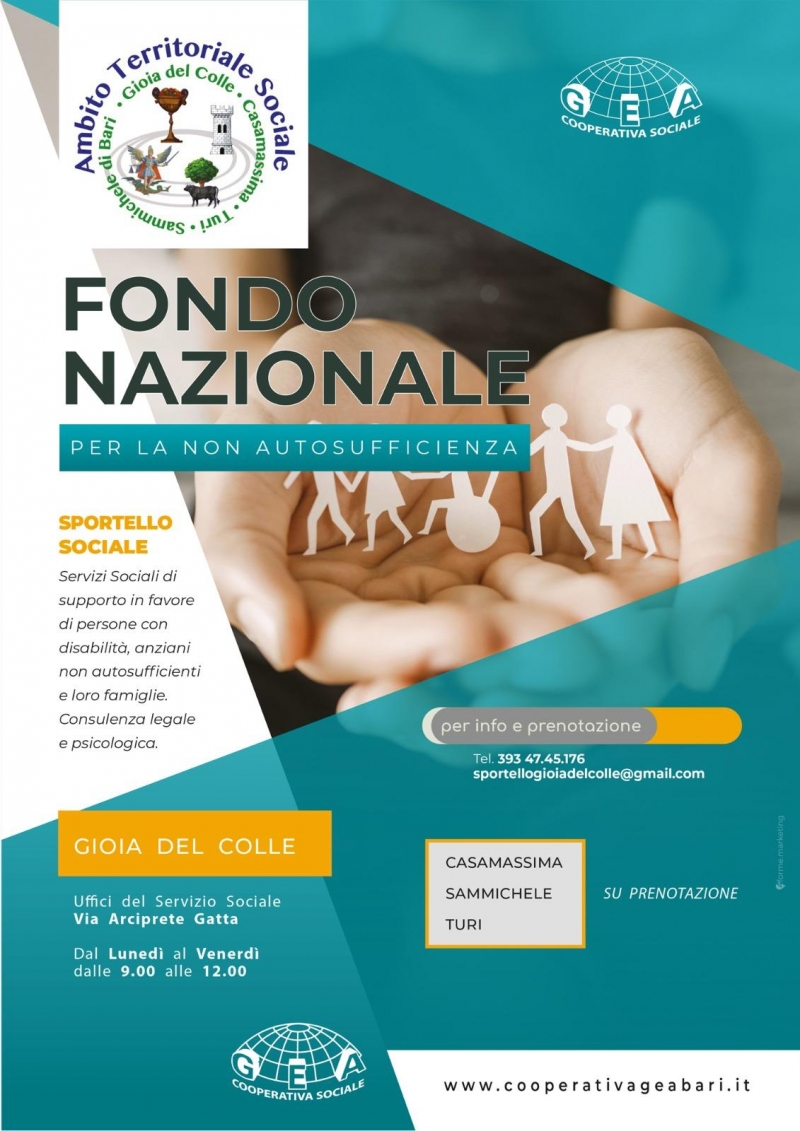 Avvio del progetto �Sportelli territoriali in favore di persone con disabilit�, anziani non autosufficienti e loro famiglie�