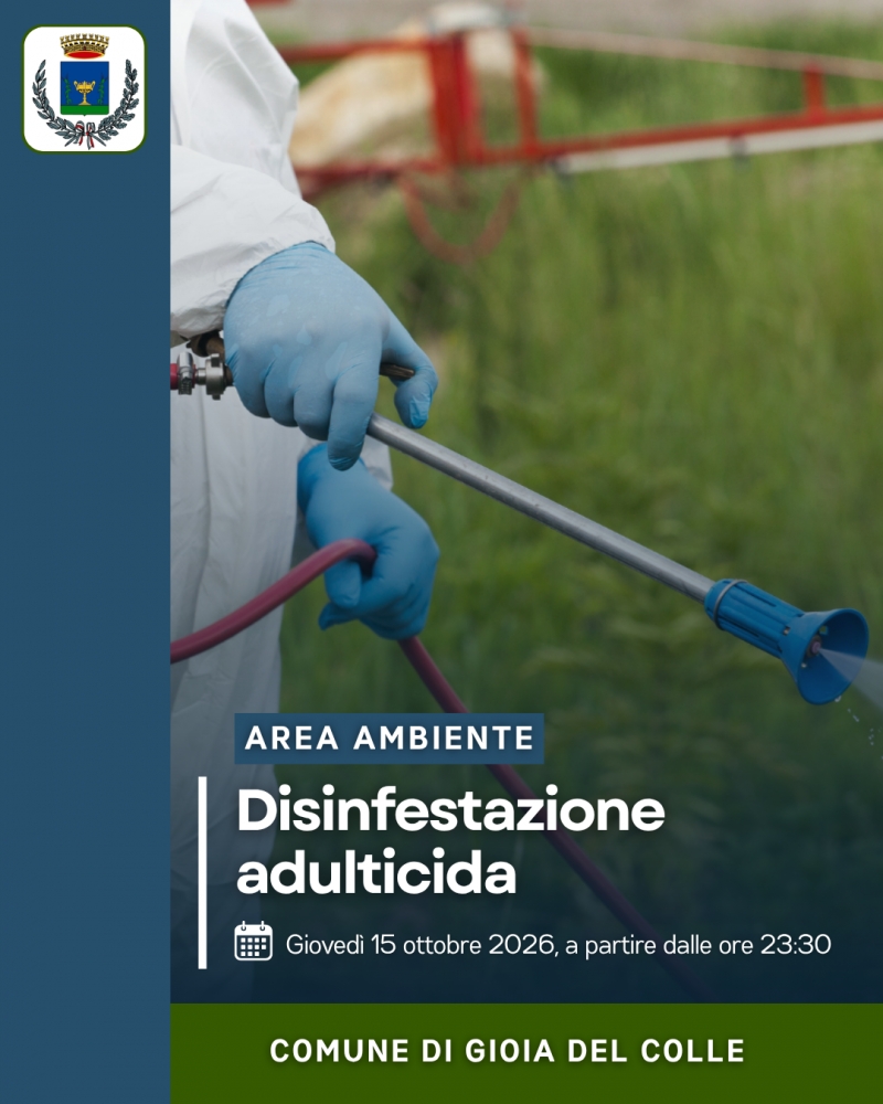 Avviso disinfestazione adulticida - gioved� 15 ottobre 2026